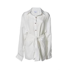 NEW ANEMOS women's l.a. button down mini wrap dress in white